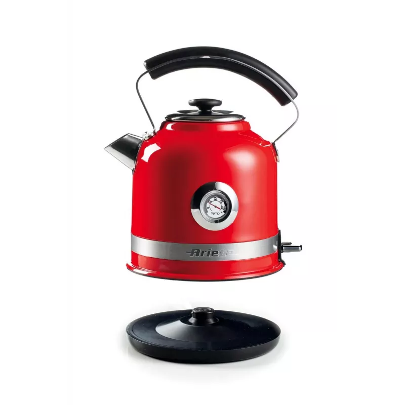 Ariete 2854 Moderna elektriline veekeetja, 2000 W, 1,7 L mahutavus, 360° juhtmevaba, automaatne väljalülitus, eemaldatav filter, nähtav veetase, termomeeter, punane