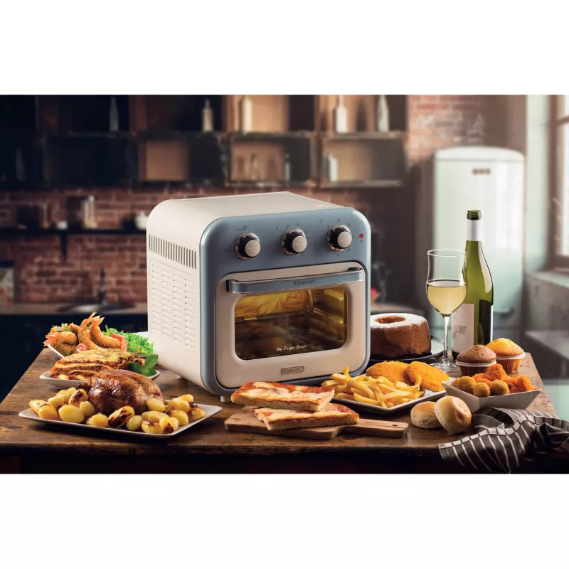 Ariete 4632 õhufritüür ja ahi Vintage, 1400W, 2in1, mahutavus 16L, tarvikud kaasas, taimer 60 minutit, topeltklaas, sinine