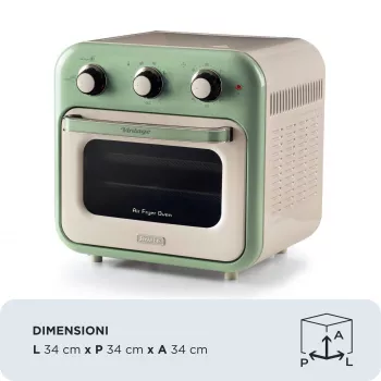 Ariete 4632 õhufritüür ja ahi Vintage, 1400W, 2in1, mahutavus 16L, tarvikud kaasas, taimer 60 minutit, topeltklaas, roheline