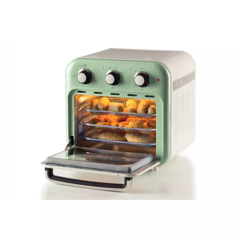 Ariete 4632 õhufritüür ja ahi Vintage, 1400W, 2in1, mahutavus 16L, tarvikud kaasas, taimer 60 minutit, topeltklaas, roheline