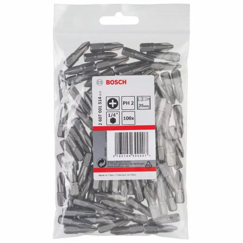 Kruvikeeramisotsak Bosch 2607001514 100 tk PH 2 25 mm Kuuskant