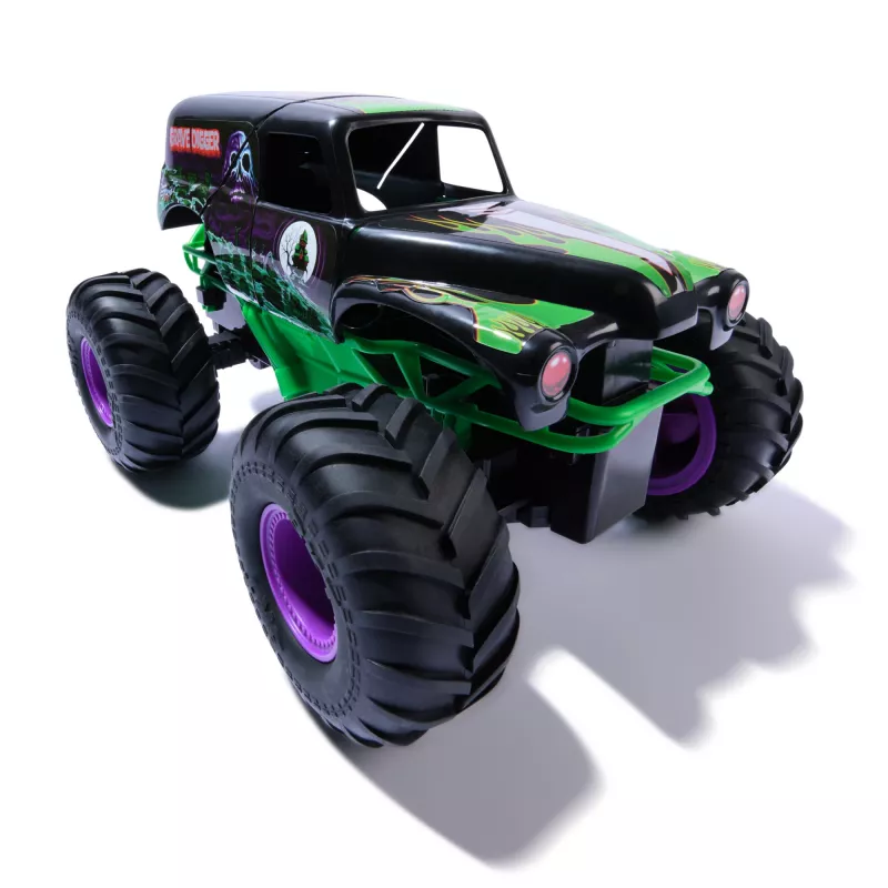 Monster Jam, ametlik Smash & Bash Grave Digger kaugjuhitav sise- ja välissõiduk, 1:15 mõõtkavas parandatav monsterveoauto, laste mänguasjad poistele ja tüdrukutele alates 4. eluaastast