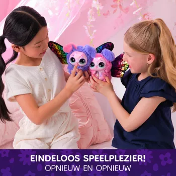 Hatchimals Bloomables by , Kittyfly üllatusmänguasi, interaktiivne plüüsist loomake korduva topeltpaljastusega, üle 100 heli ja reaktsiooni mänguliseks teesklemiseks (stiilid varieeruvad), elektroonilised lemmikloomad lastele alates 5. eluaastast