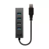 Lindy 4 pordiga USB 3.0 jaotur, USB 3.2 Gen 1 (3.1 Gen 1) Type-A, USB 3.2 Gen 1 (3.1 Gen 1) Type-A, 5000 Mbit/s, must, alumiinium, plastik, 0,3 m