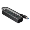 Lindy 4 pordiga USB 3.0 jaotur, USB 3.2 Gen 1 (3.1 Gen 1) Type-A, USB 3.2 Gen 1 (3.1 Gen 1) Type-A, 5000 Mbit/s, must, alumiinium, plastik, 0,3 m