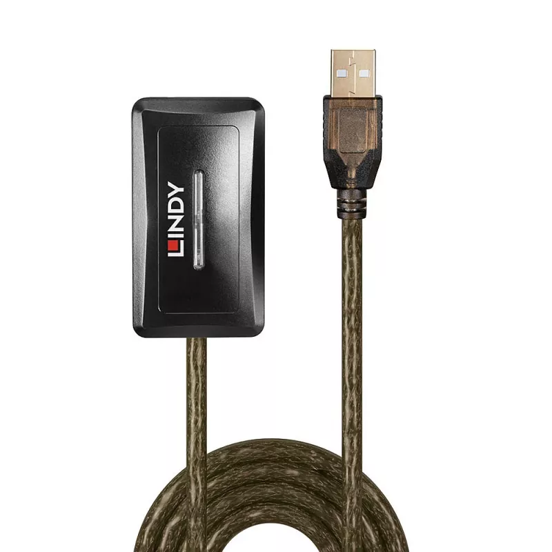 Lindy 10m USB 2.0 aktiivne pikendusjaotur, USB 2.0, USB 2.0, 480 Mbit/s, hall, 28/24, 10 m