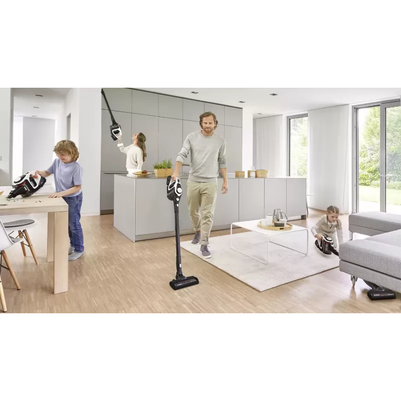 Bosch Serie 8 BSS825ALL pulkpuhasti/elektriline luud Aku Kuiv Kotita Must, Valge 5 Ah