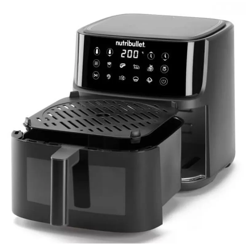NutriBullet CrispLite Vision 8 L eraldiseisev 2000 W kuumaõhufritüür Must