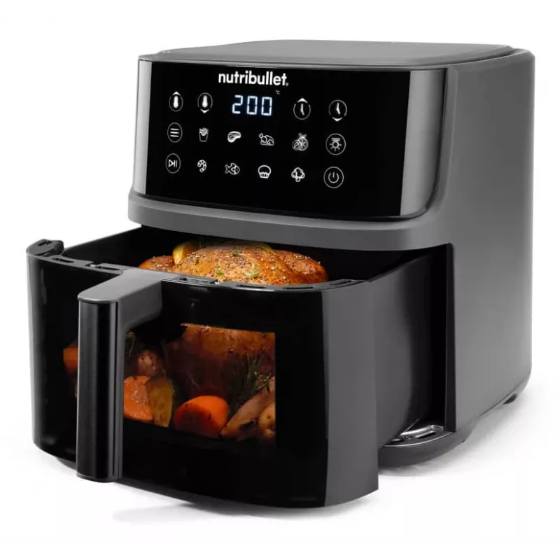 NutriBullet CrispLite Vision 8 L eraldiseisev 2000 W kuumaõhufritüür Must