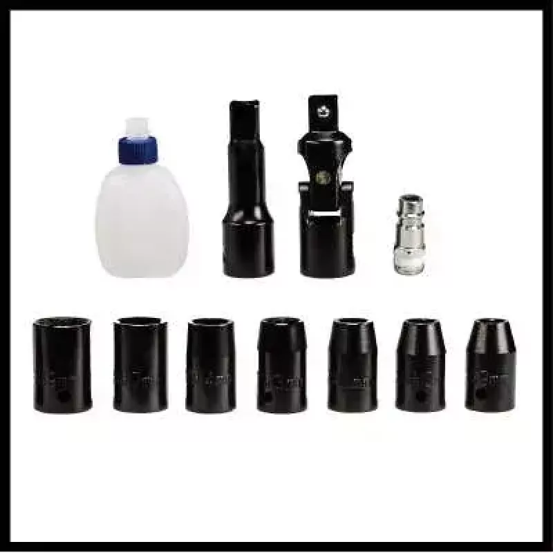 Pneumaatiline kruvikeeraja EINHELL TC-PR 68 — 68 N·m pöördemoment, 160 p/min, sirge käepide, 7 otsakut, 252×350×83 mm, must/punane