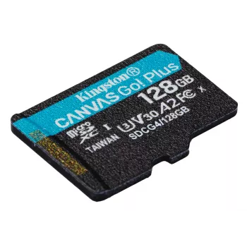 Kingston Technology 128GB microSDXC Canvas Go Plus Gen4 200R A2 U3 üksikpakend ilma adapterita