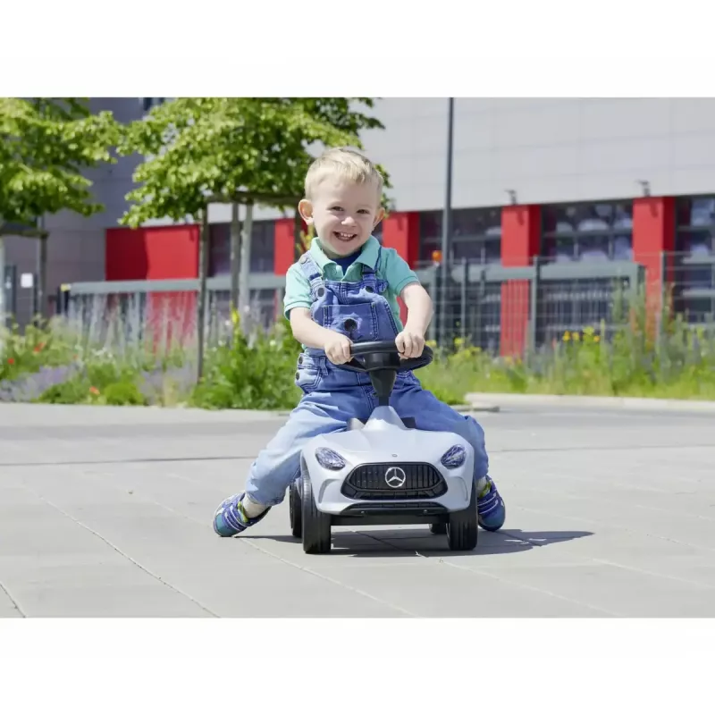 Sõidutav auto Simba-Dickie BIG Mercedes-AMG GT hõbedane/must – laste tõuke-/jalaga sõiduk
