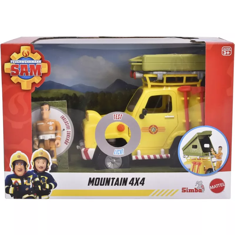 Simba‑Dickie maastikusõiduk Fireman Sam koos katusetelgiga — mudel 109252653, mängukomplekt