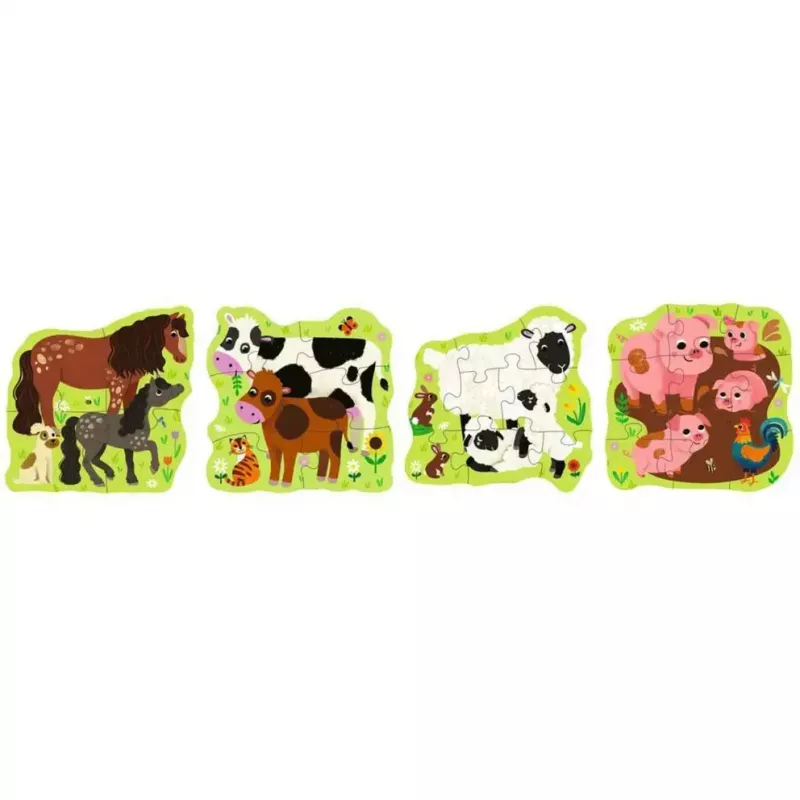 Pusle Ravensburger UP! Farm Animals — progressiivne komplekt 4, 6, 8, 10 tk