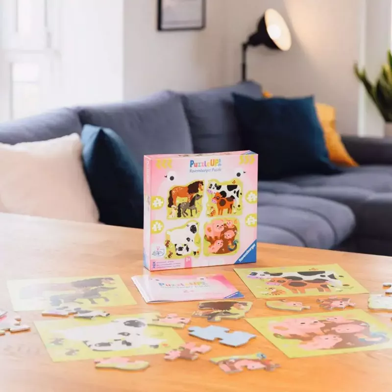 Pusle Ravensburger UP! Farm Animals — progressiivne komplekt 4, 6, 8, 10 tk