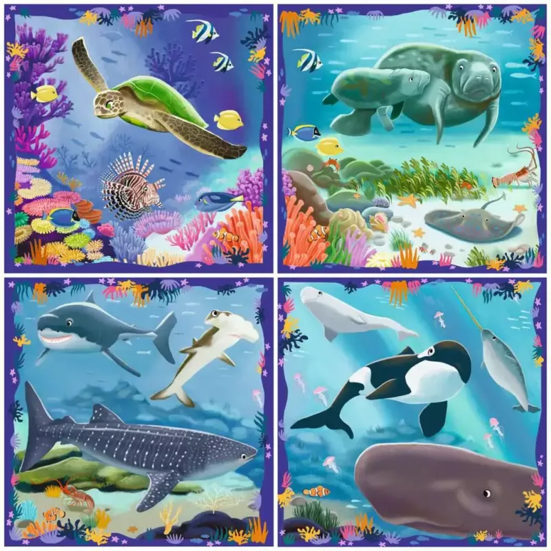 Pusle Ravensburger UP! Mereloomad — 64, 72, 81, 90 tükist komplekt