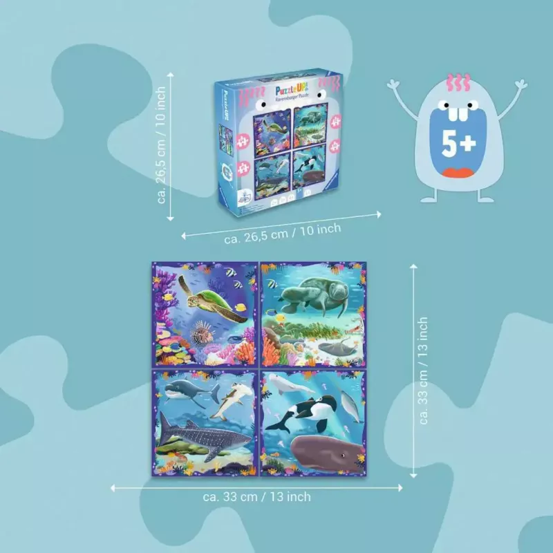 Pusle Ravensburger UP! Mereloomad — 64, 72, 81, 90 tükist komplekt