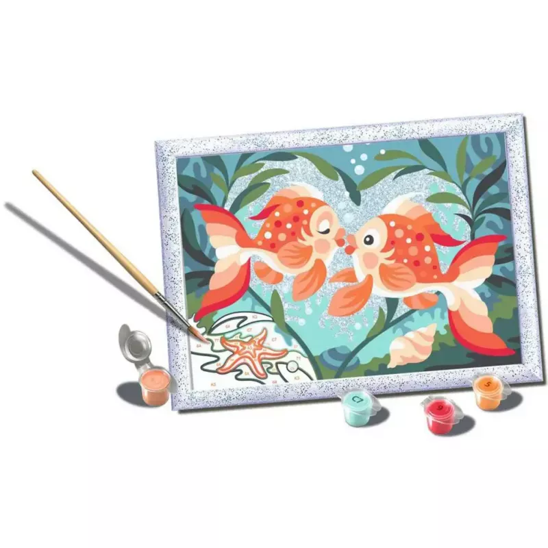Maalimiskomplekt Ravensburger CreArt — Fish in Love (mudel 23998) — akrüülvärvidega numbrite järgi maalimise komplekt