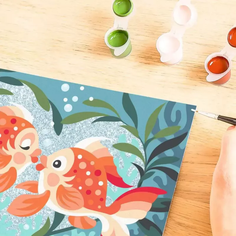 Maalimiskomplekt Ravensburger CreArt — Fish in Love (mudel 23998) — akrüülvärvidega numbrite järgi maalimise komplekt