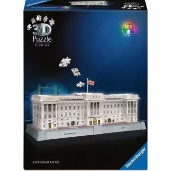 3D puzzle Ravensburger Iconics Buckingham Palace valgustusega, 216 tükki