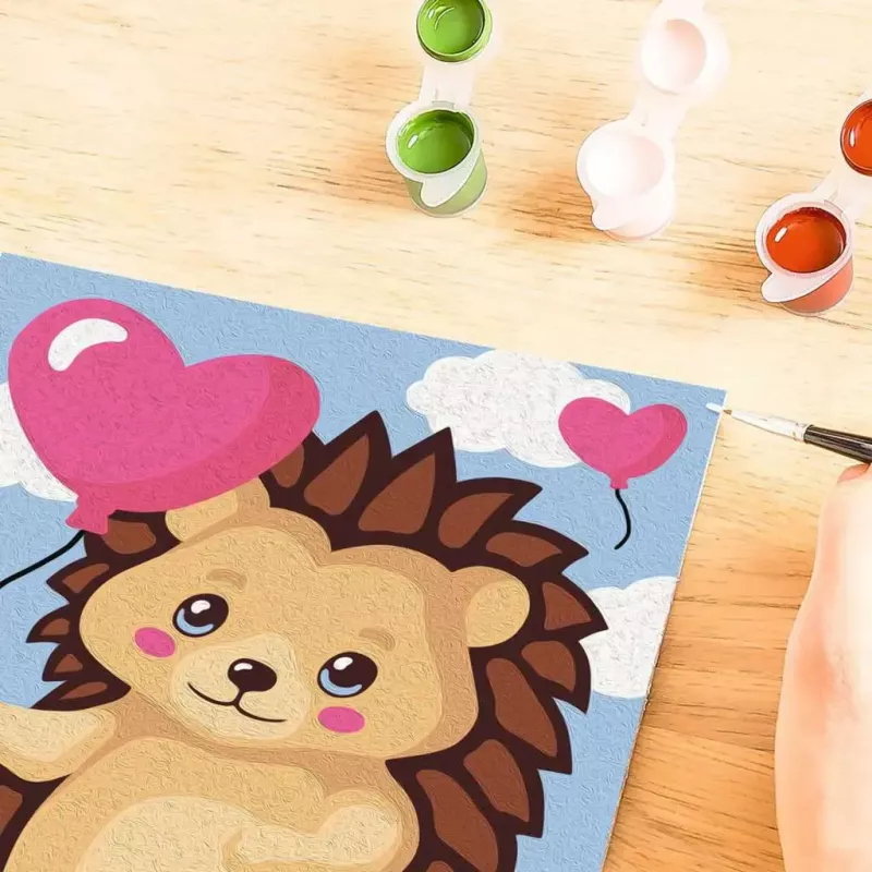 Värvimiskomplekt numbrite järgi Ravensburger CreArt Hearty Hedgehog (mudel 25883) — maalimiskomplekt