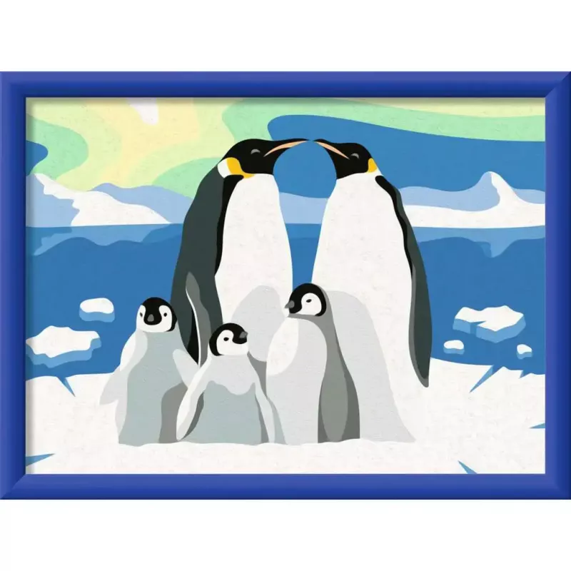 Maalimiskomplekt Ravensburger CreArt Penguin Family – numbri järgi maalimise komplekt, mudel 25888