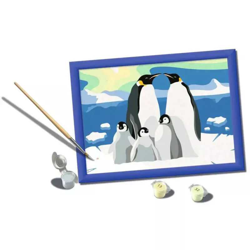 Maalimiskomplekt Ravensburger CreArt Penguin Family – numbri järgi maalimise komplekt, mudel 25888