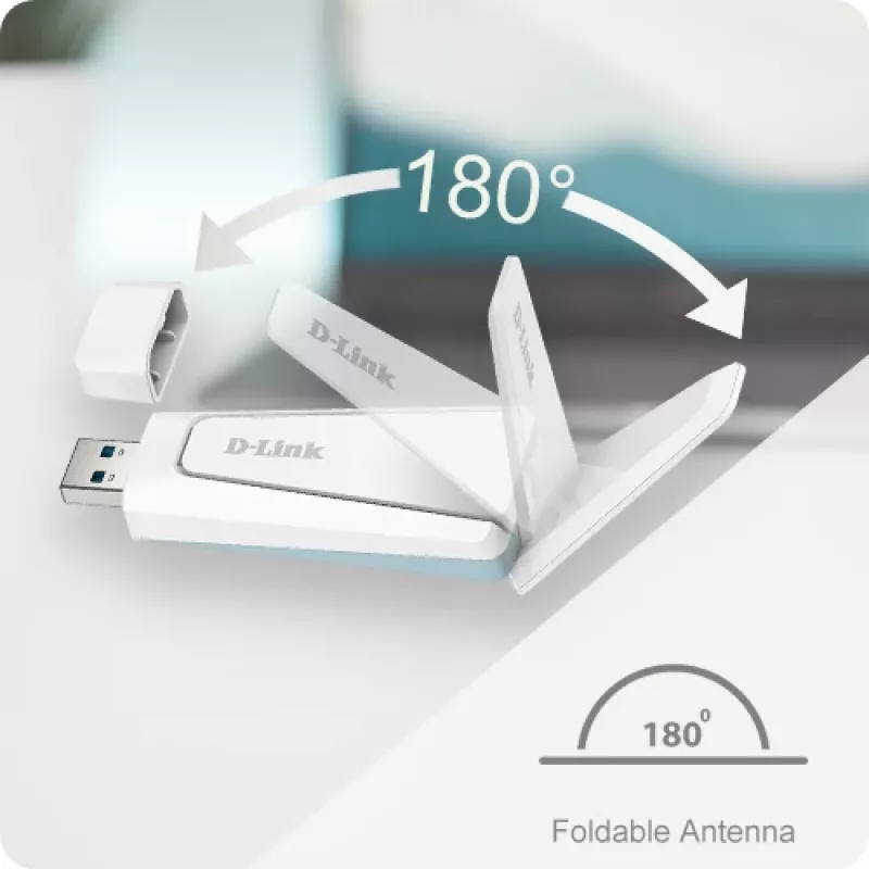 D-Link Wi-Fi 6 AX1800 USB 3.0 Dongel, juhtmevaba, USB, WLAN, 1800 Mbit/s