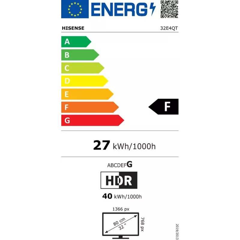 Hisense 32E4QT 81,3 cm (32-tolline) HD nuti-TV Wi-Fi must