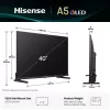 Hisense 40A5Q 101.6 cm (40 tolli) Full HD nutiteler Wi-Fi must