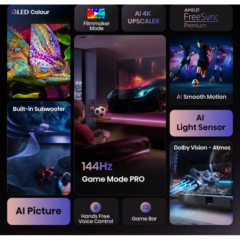 Hisense 100E7Q PRO 2.54 m (100 tolli) 4K Ultra HD Smart TV Wi-Fi Must