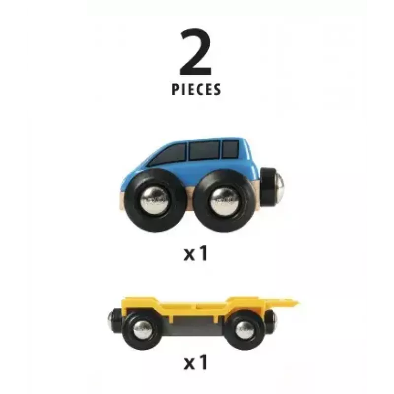 Ravensburger BRIO mudelraudtee autotransportöör — 2-osaline, must/sinine/kollane