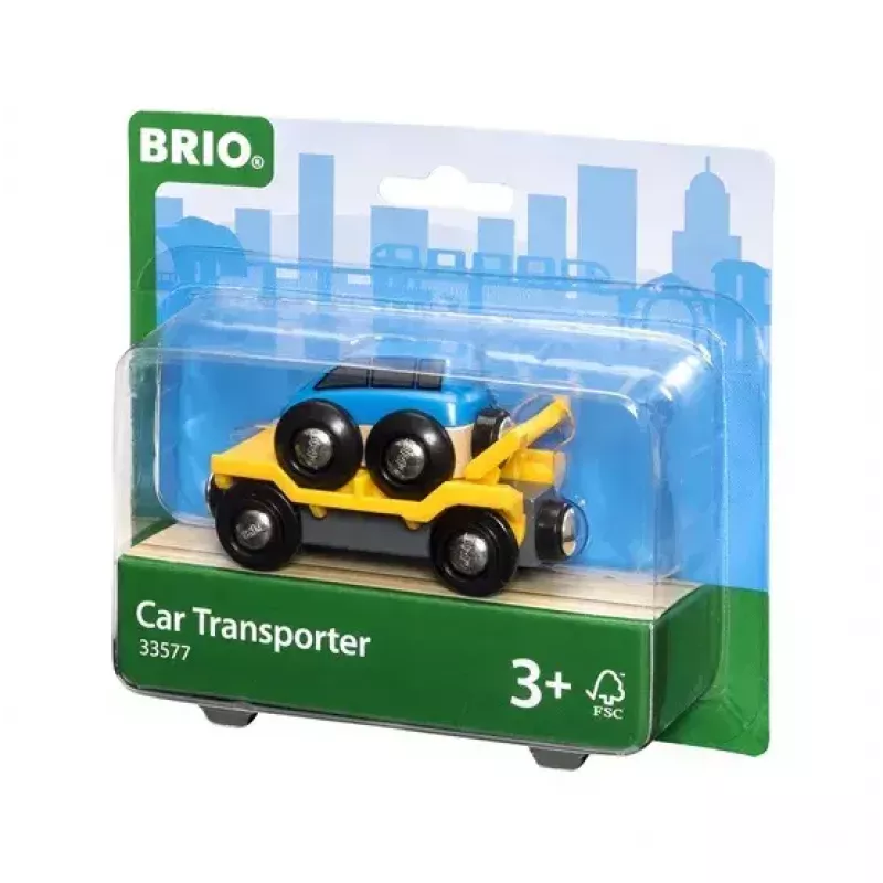 Ravensburger BRIO mudelraudtee autotransportöör — 2-osaline, must/sinine/kollane