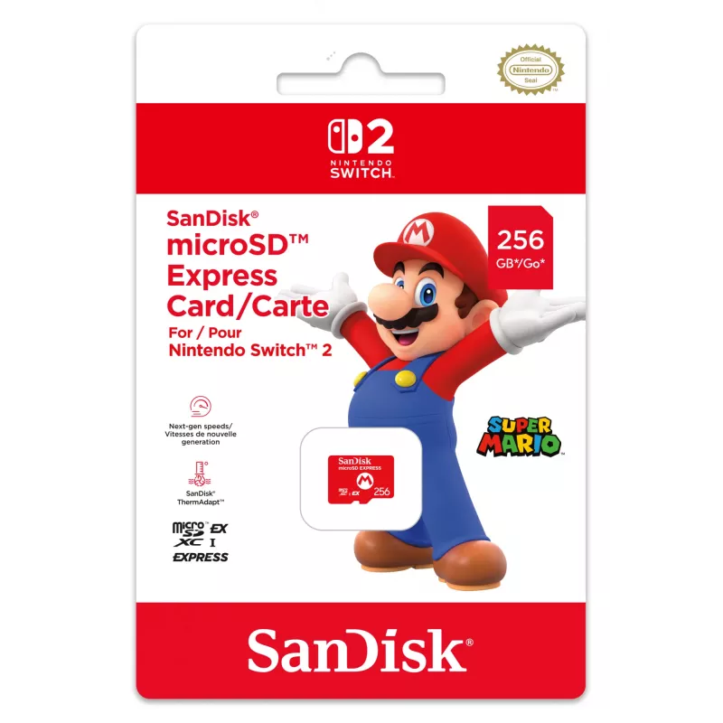 microSD Express kaart NINTENDO 256 GB Nintendo Switch 2-le, Mario disain