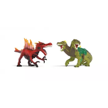 Mängufiguuride komplekt Schleich Eldrador Creatures Fire Dinosaur vs. Jungle Lizard, mudel 70834