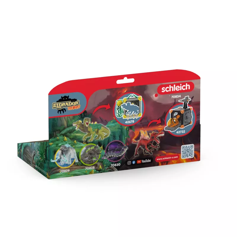 Mängufiguuride komplekt Schleich Eldrador Creatures Fire Dinosaur vs. Jungle Lizard, mudel 70834