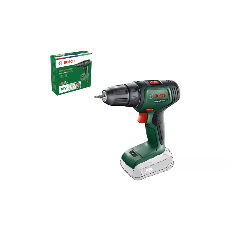 Bosch Universal Drill 18V, võtmeta, 1450 p/min, 1.2 kg, must, roheline
