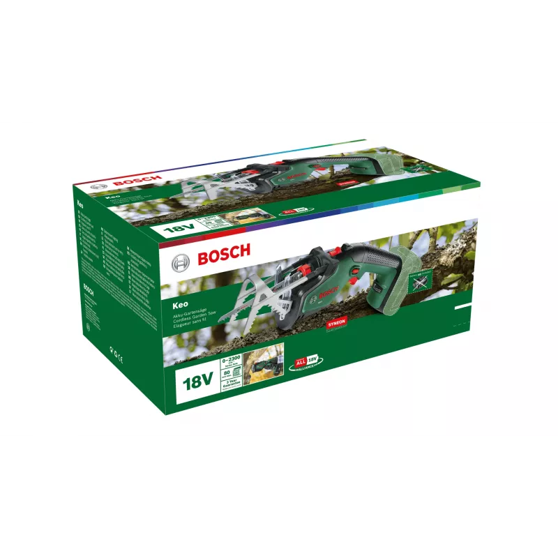 Juhtmeta tikksaag Bosch Keo 2300 spm, 18 V, 2 Ah, 2300 spm, lõikepikkus 115 mm, kaal 1,4 kg