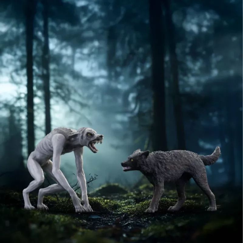 Schleich Wizarding World mängukomplekt Harry Potter Werewolf vs. Animagus figuurid, kollektsioneeritavad kujukesed