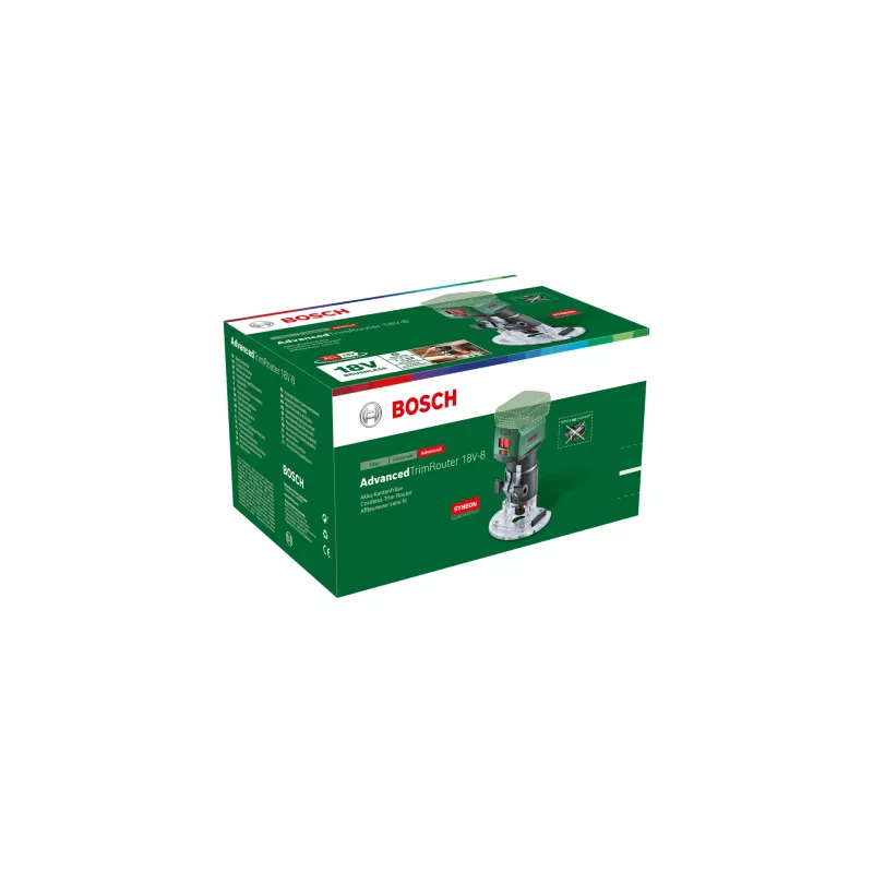 Bosch AdvancedTrimRouter 18V-8, 8 mm, 30000 p/min, Roheline, Aku, 1.1 kg, 160 mm