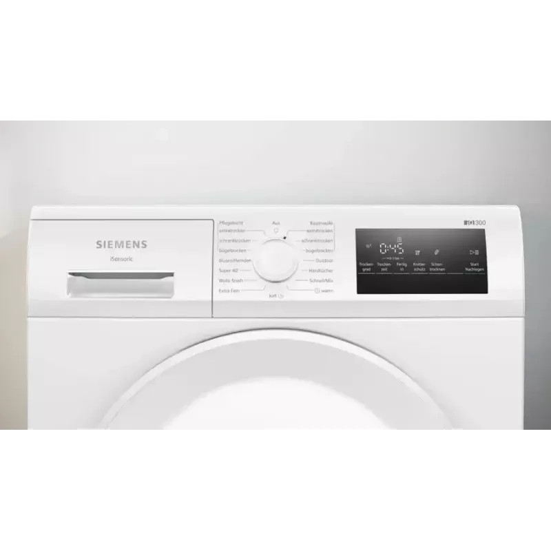 Siemens iQ300 WT43H004 pesukuivati Eraldiseisev Eestlaetav 8 kg Valge