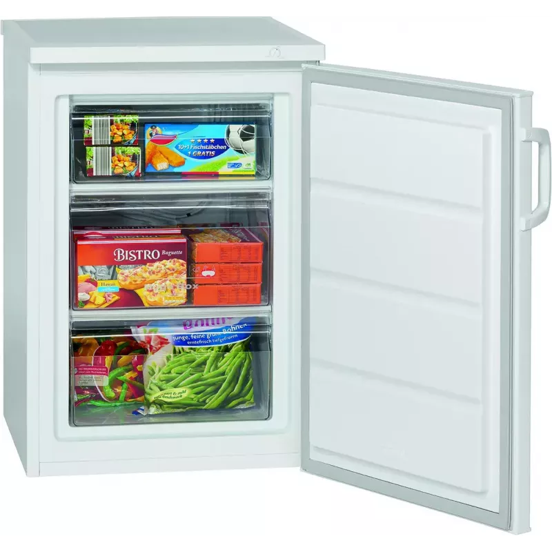 Vertikaalsügavkülmik BOMANN GS 2196.1 — 85 L, D klass, 3 sahtlit, ümberpööratav uks, 10 kg/24h
