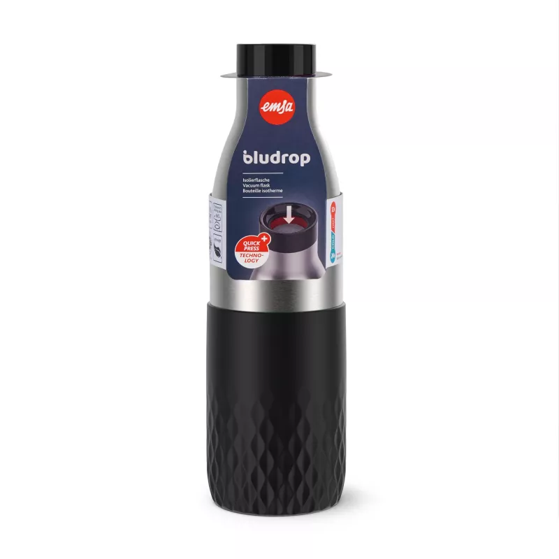 EMSA Bludrop Sleeve N3111100 joogipudel igapäevaseks kasutamiseks 700 ml roostevaba teras must, roostevaba teras