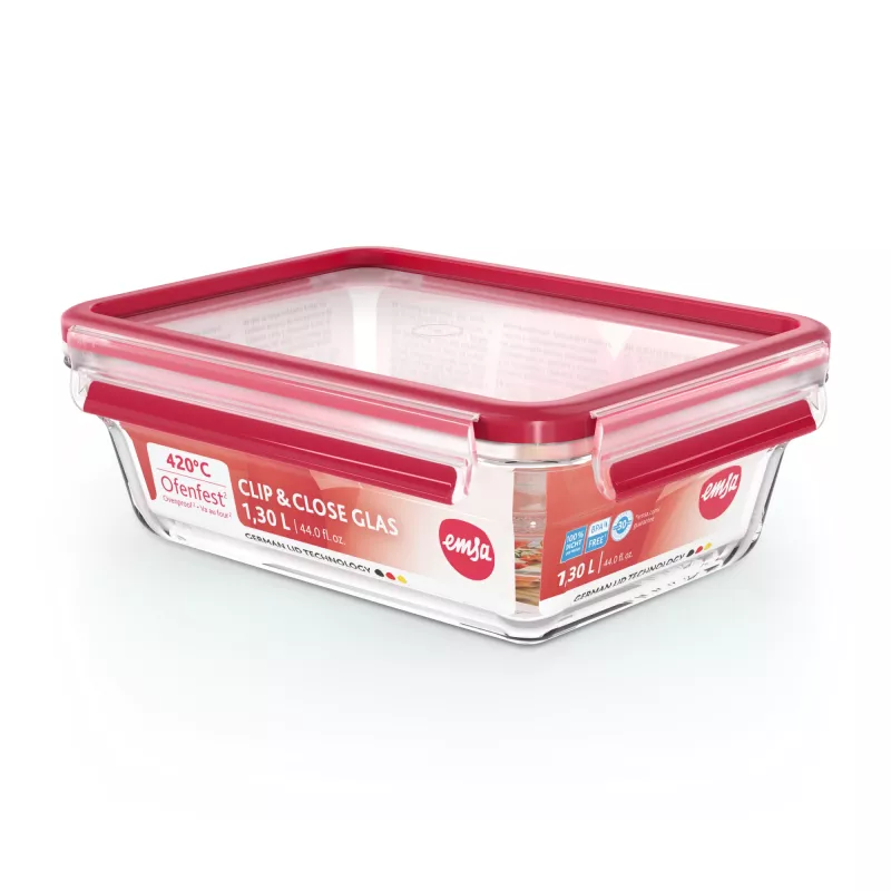 EMSA CLIP & CLOSE N10410 Ristkülikukujuline karp 1,3 L Läbipaistev 1 tk