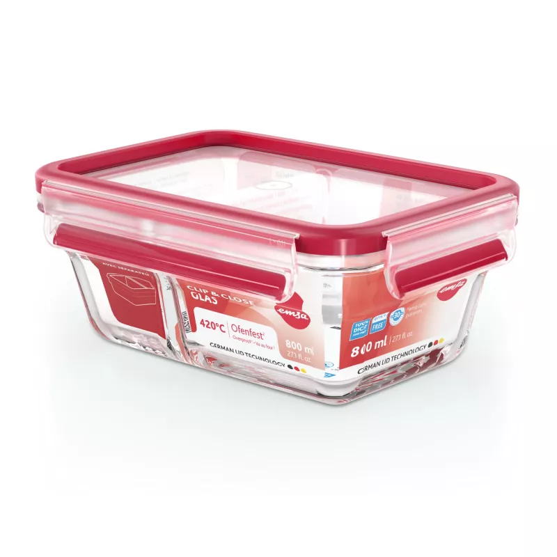 EMSA CLIP & CLOSE N10407 Ristkülikukujuline karp 0,8 L Läbipaistev 1 tk