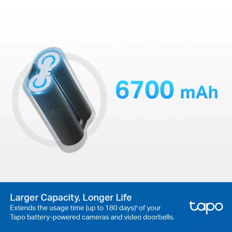 TP-Link Tapo akupakk, Aku, Universaalne, TP-Link, Must, Tapo C420, Tapo C400, Tapo D230, Liitium