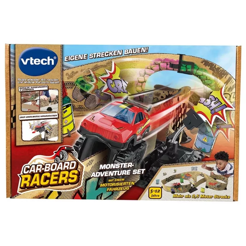 VTeh Car-Board Racers 563904, 5 a, vajab patareisid, AA, papp, kumm, mitmevärviline