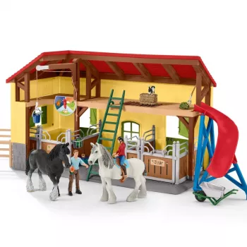 schleich FARM WORLD Hobusetall, Talu, Taluloomad / talumänguasjad, 3 a, Mitmevärviline, Plastik
