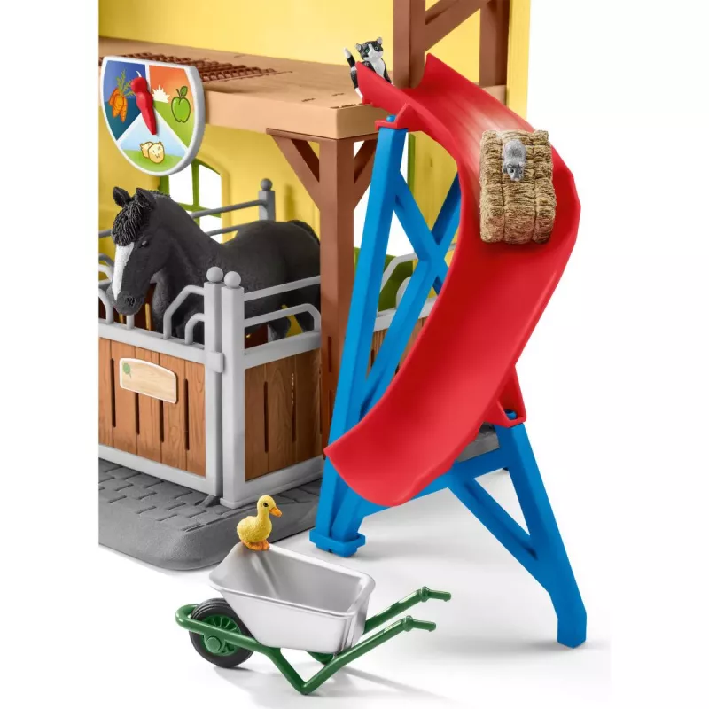 schleich FARM WORLD Hobusetall, Talu, Taluloomad / talumänguasjad, 3 a, Mitmevärviline, Plastik