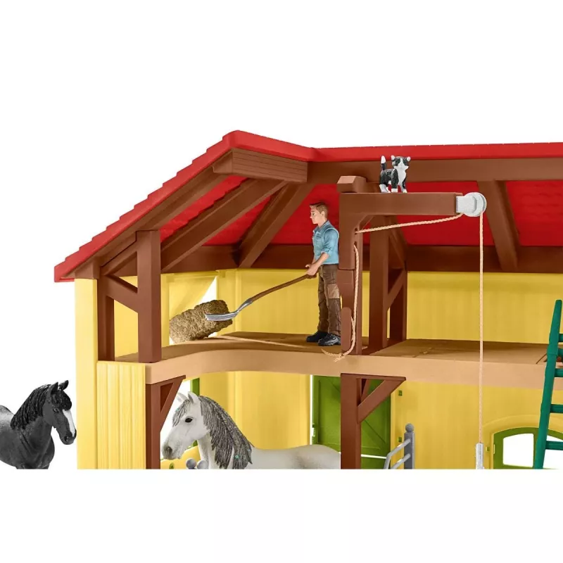 schleich FARM WORLD Hobusetall, Talu, Taluloomad / talumänguasjad, 3 a, Mitmevärviline, Plastik
